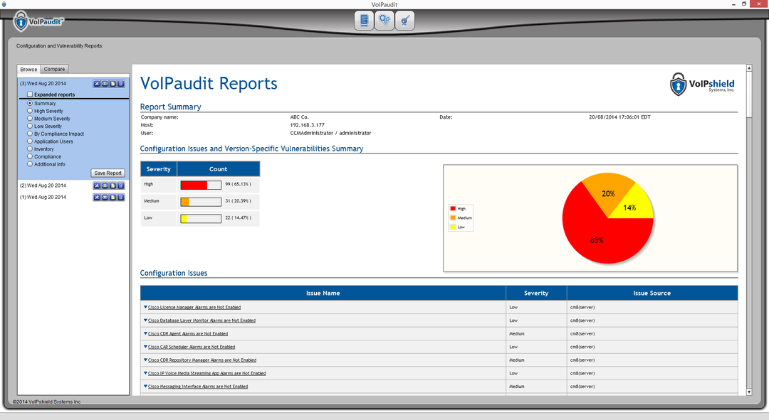 VoIPaudit reports